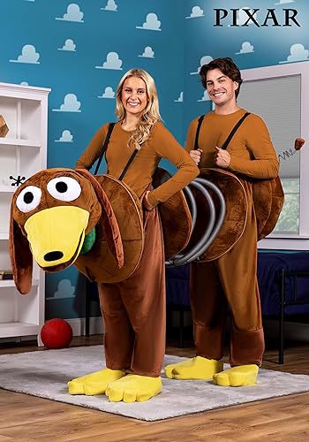 Pixar Adult Toy Story Slinky Dog Costume, Disney Movie Halloween Costume for Men and Women2