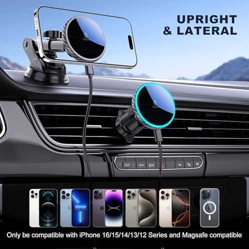 for Mag-Safe Car Mount Charger Dash Windshield Vent Magnetic Phone Holder - image 2