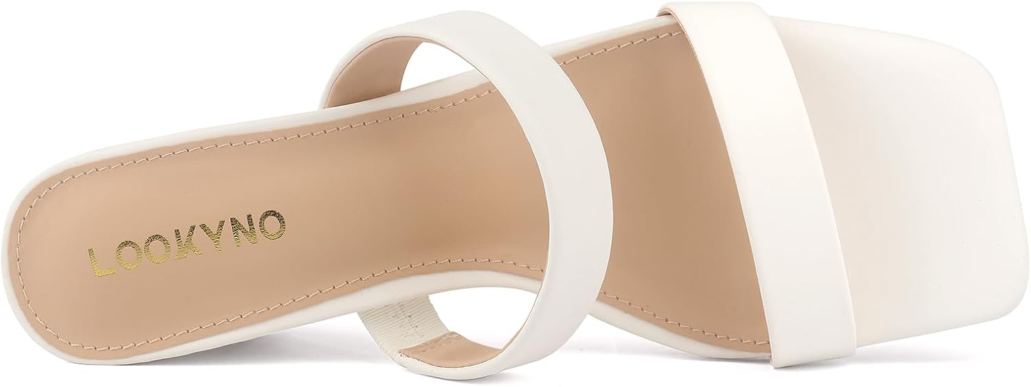 Women's Heeled Sandals Two Strap Square Open Toe Low Block Chunky Heels Sandals Dress Shoes Comfortable - Image 3