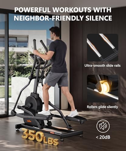 Image of THERUN Elliptical Exercise Machine, Electric Elliptical Machine for Home Use, Magnetic Elliptical Training Machines with 20IN Stride & 32-Level Resistance, 350LB Capacity, App Connectivity
