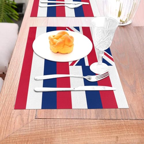 Set de table hawaïen tissé imprimé rectangle pour repas de fête et hôtel - 6