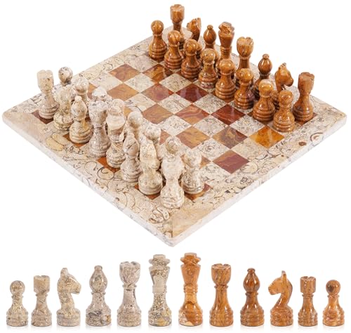Juego de Ajedrez de Mármol Radicaln 12 Pulg Coral y Rojo miniatura 1