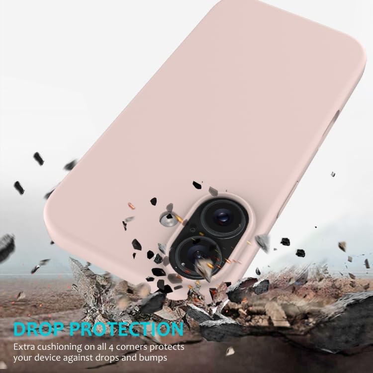 Image of Back Cover Compatible with iPhone 17 Case (6.3) Soft Touch Slim Liquid Silicone Full Protection Shock Proof Back Cover for iPhone 17 (SC Sand Pink)