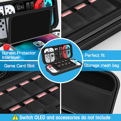 Carrying Case for Switch Gamepad, Organizer Bag for Switch/Switch OLED with 8 Games, Anti-Scratch EVA Storage Bag for Switch Carrying Case Accessories 4 51B44rIRKKL