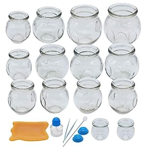 Cupping Therapy Sets,14 Cups Thick Chinese Acupoint Glass Cupping Therapy Set for Professionals,for Massage Back and Relieve Fatigue
