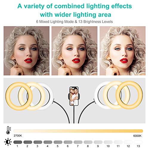 image for Ring Light with Tripod Stand and 2 Phone Holders, iMartine 8