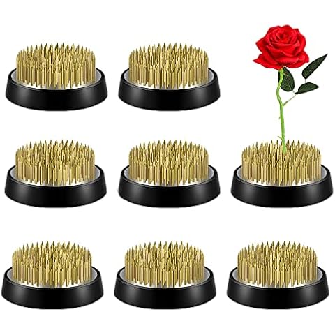 8pcs Kenzan Ikebana Flower Frogs, Japanese Mini Kenzan Pin Frog 34mm/1.34inch Diameter Floral Ikebana Flower Arranger Pin Holder for All Vases Cover