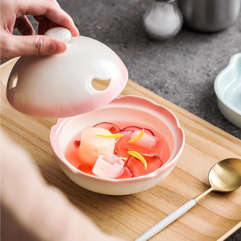 Miski do zupy Ceramiczna miska na zupę z pokrywką Zimna miska do pieczenia Domowa miska na lody Restauracja Miska deserowa Różowa miska na wodę cukrową Miski obiadowe