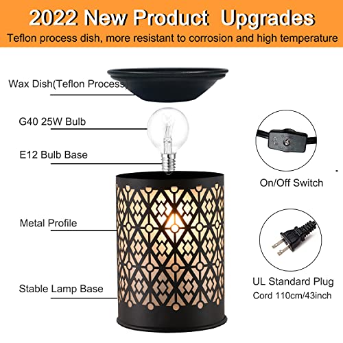 Metal Wax Warmer,Wax melt Warmer,Candle Wax Burner, Kobodon Electirc Wax Melt Warmer Candle Melter as Gifts for Moms Grandma Women Girls (Diamond)