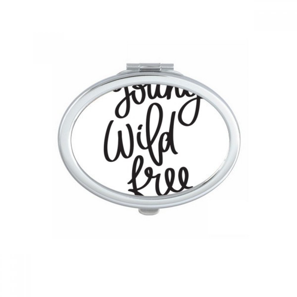 Miroir de poche portable et compact ovale pour le maquillage mignon avec motif Jeune Sauvage