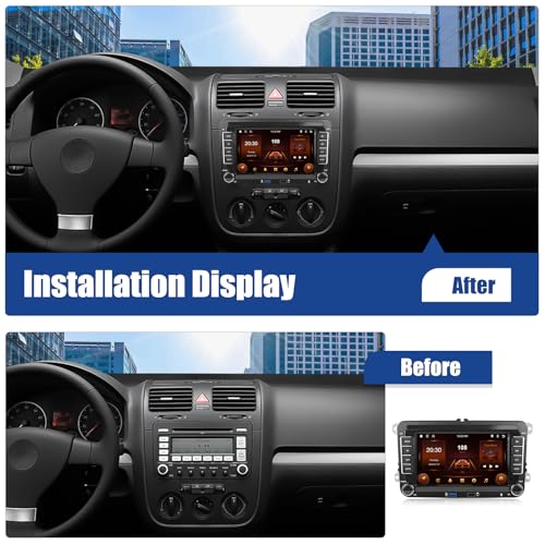 CAMECHO 2+64G Android 13 Autoradio für VW Golf 5 Golf 6 Skoda Polo Passat Tiguan Touran mit Carplay/Android Auto/Mirrorlink,7 Zoll Touchscreen mit WiFi Bluetooth GPS FM RDS 2USB