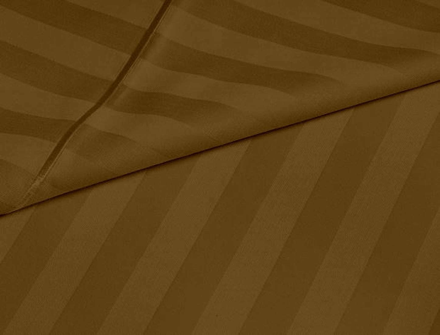 Sleeper Sofa Sheet Set (Full Taupe Stripe) -100% Egyptian Cotton Sheets, Best- for Sleeper Sofa, Highly Durable & Breathable, Soft & Silky Sateen Weave Fits Mattress 6'' Deep Pocket image 4