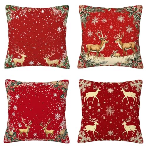 Outdoor Rot Kissenbezug 45x45cm Wasserdicht Kissenbezüge 4er Set,...