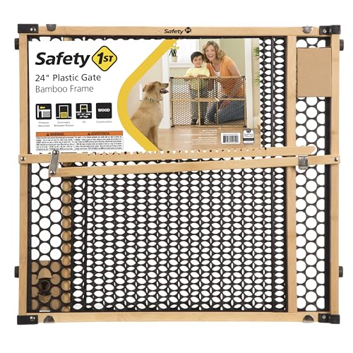 Safety 1st Bamboo Baby Gate for Doorways, No Drill Easy Install, Dog Gates, Fits 28"-42", 24" High, Bamboo and Black - image 6