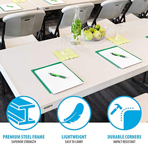 Lifetime 80565 Adjustable Height Folding Utility Table, 6-foot, Almond