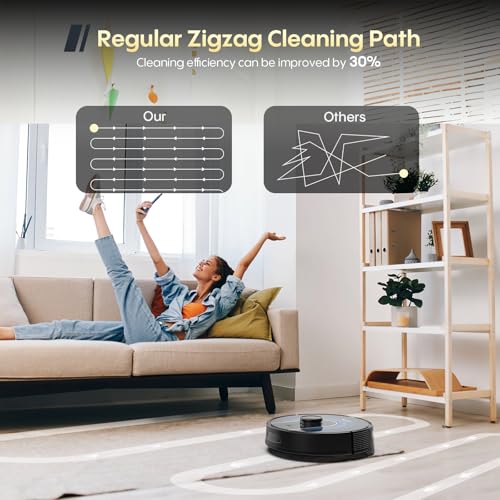 Image of Bagotte Robot Vacuum and Mop Combo,6000Pa Powerful Suction and Map,LiDAR Navigation,No-Go Zones,Easy Custom Smart Vacuum Robot for Hard Floor,Carpet,Pet Hair, WiFi /Alexa
