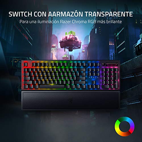 Image of Razer BlackWidow V3 (Green Switch) - Mechanical Gaming Keyboard (Clicky Mechanics, ABS Doubleshot Keys, Roller Digital Multi-Fucntion and Multimedia Key) QWERTY Keyboard ES | Black