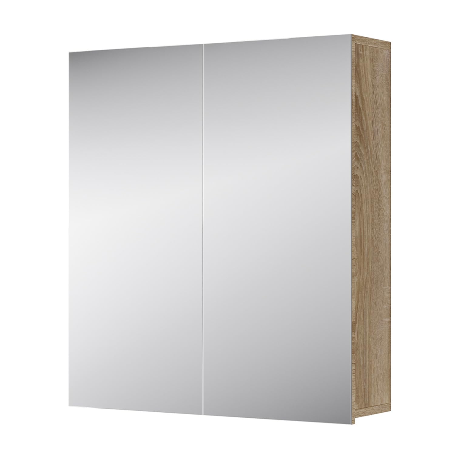 Planetmöbel Armario con Espejo de 60 cm de Roble Sonoma, Armario de baño Colgante