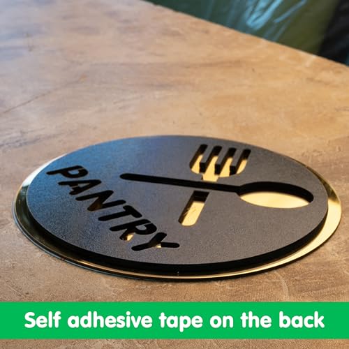 Image of Rousrie Pantry Stickers For Glass Doors (Size: 6 Inch) For Office, Stores, Cafe, Hotel, Restaurant, Business & Shop, Self-Adhesive, Acrylic Signage (Design 1)