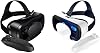 VR Headset with Controller for Smartphones, 3D Virtual Reality Glasses with Eye Protection, Adjustable Strap, Wide Compatibility for Mobile Games & Movies(White)