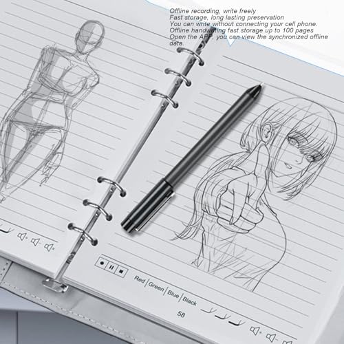 POENVFPO Digital Notebook with Smart Pen, Bluetooth Wireless Paper Tablet for Real Time Sync and Writing, Compatible with iOS Android Smartphones Tablets (Dark Blue)