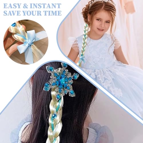 HAZMA Haarreifen für geflochtenes Prinzessinnen-Haar, blonde Perücke mit langen Zöpfen, Geburtstagsparty, Kostüm, Cosplay