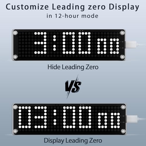 WiFi Clock with NTP Sync, LED Table Clock WiFi with Seconds Display,Custom NTP Address, Disable Leading Zero, Adjustable Brightness,Perfect Desk Gadget - Image 2