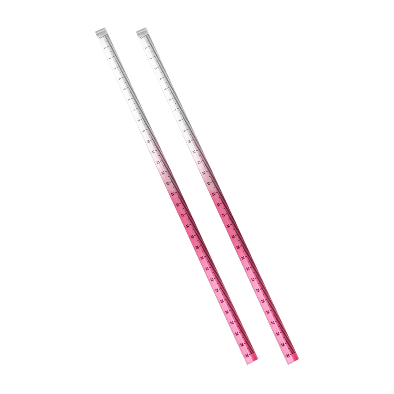 Kaeltsyn Gradient Powder 2Pcs Acrylic Measuring Ruler School Offices Teaching Colorful Straight Rulers Shatterproof Rulers Clear Colorful Measuring Tool