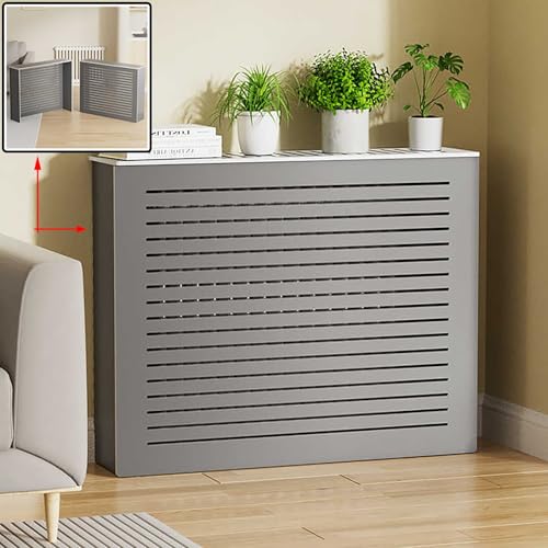 Cubierta de radiador de madera blanca organizador estantes mueble suelo baño