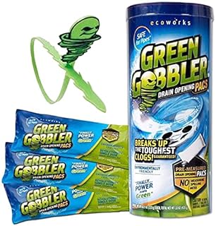 Green Gobbler DRAIN OPENER PACS | Hair Clog Remover | Toilet Clog Remover | Sinks & Tub Drain Cleaner
