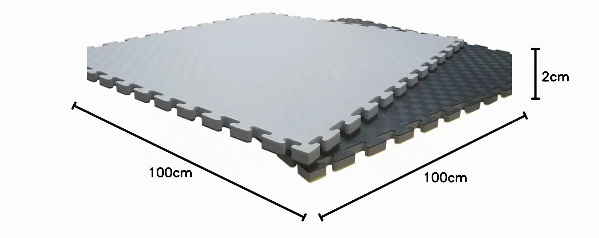 Tatami Puzzle de Goma SBR, 100x100x4 cm, Suelo Deportivo Antideslizante, Alta Densidad 80 kg/m³, para MMA, Judo, Artes Marciales, Gimnasios (Negro/Gris, Set 5)