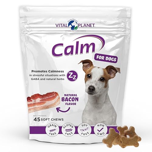 Vital Planet Calm Soft Chews for Dogs, 45 Natural Bacon Flavored Chews