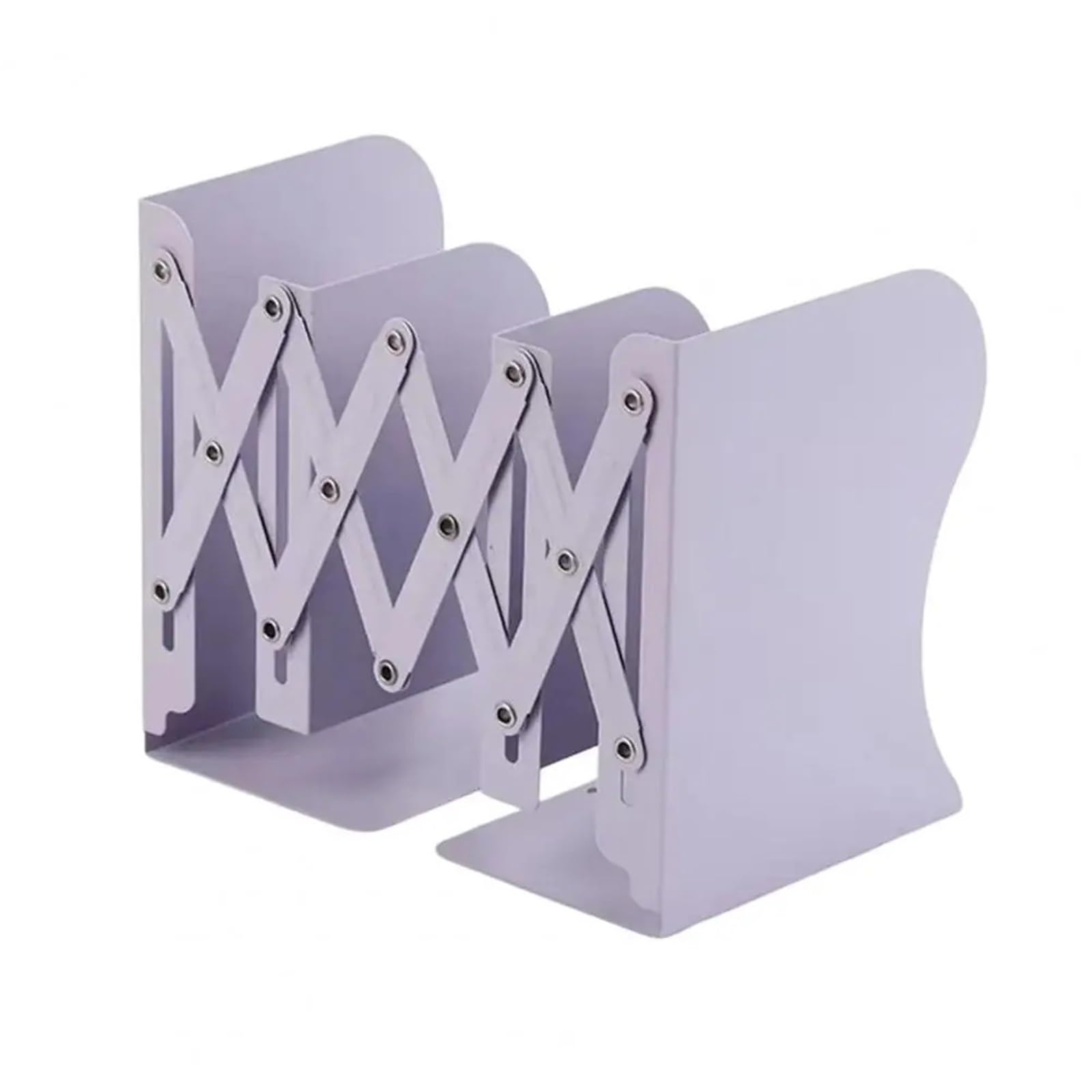 Desktop Bookends 1pcs Macaron Color Retractable Bookend Desk Expandable Book Holder with Non-Slip Base Metal Office Home Study for Home Office School Library(Purple)