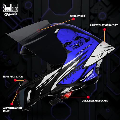 Image of Steelbird SBA-20 Strange ISI Certified Flip-Up Helmet for Men and Women