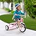 Radio Flyer Classic Style Steel Framed Dual Deck Kids Tricycle Ride with 12 Inch Spoked Front Wheel, Handlebar Bell, and Streamers, Pink