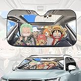 Anime Cute Nautical Boy Cartoon Funny Windshield Sun Shade Car Accessories for Most Car Sunshade Keep Your Vehicle Cool 51x27.5 Inch