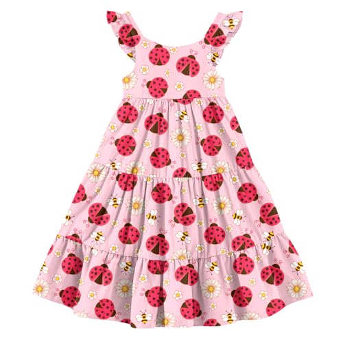 Image of Vieille Toddler Girls Summer Dress Ruffle Casual Beach Sundress 2-8 Years