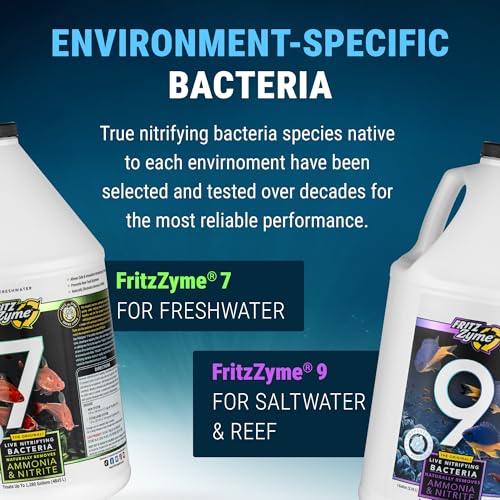 Image of Fritz Aquatics FritzZyme 9 Live Nitrifying Bacteria Naturally Removes Amonia & Nitrite for Saltwater Fish (1-Gallon)