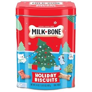 Milk-Bone Limited Edition Holiday Dog Treats, Small Biscuits, 24 Ounce Reusable Tin