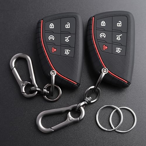 TANDRIVE Key Fob Cover for 2026 2025-2021 Chevy Tahoe Suburban GMC Yukon 6 Button Silicone 2-Pack Black