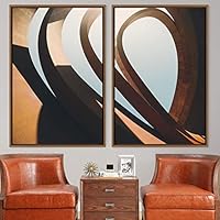 2 Piece Framed Canvas Wall Art Solid Structures Canvas Prints Home Artwork Decoration for Living Room,Bedroom - 16