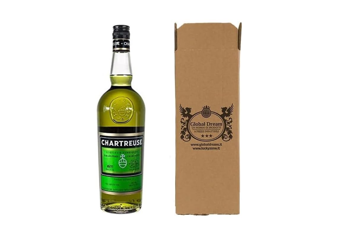 CG94 - Chartreuse Verte 70 cl, Liqueur aux Herbes des Moines Chartreux, Liqueur Verte Originale