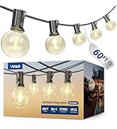 VIPAR Outdoor String Lights, 60FT 32 G40 Bulbs Patio Lights Outdoor Waterproof, Shatterproof Vint...
