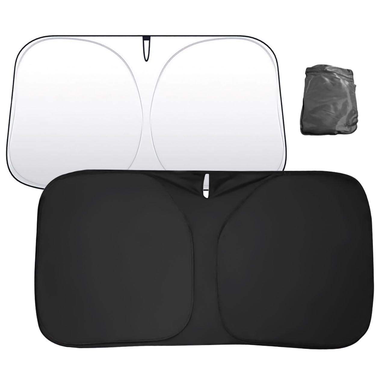 Universal Car Windshield Sun Shade 142x66cm - Sun UV Protection, Thick Material, Car Shades Foldable With Storage Bag - Fits Most Cars, SUVs, MPVs, and Select Models (2010-2024)
