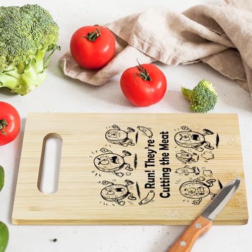 Tabla para cortar rectangular de bambú con mango miniatura 4