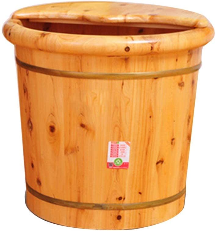 Bañera de pies de madera natural con masaje, color verde