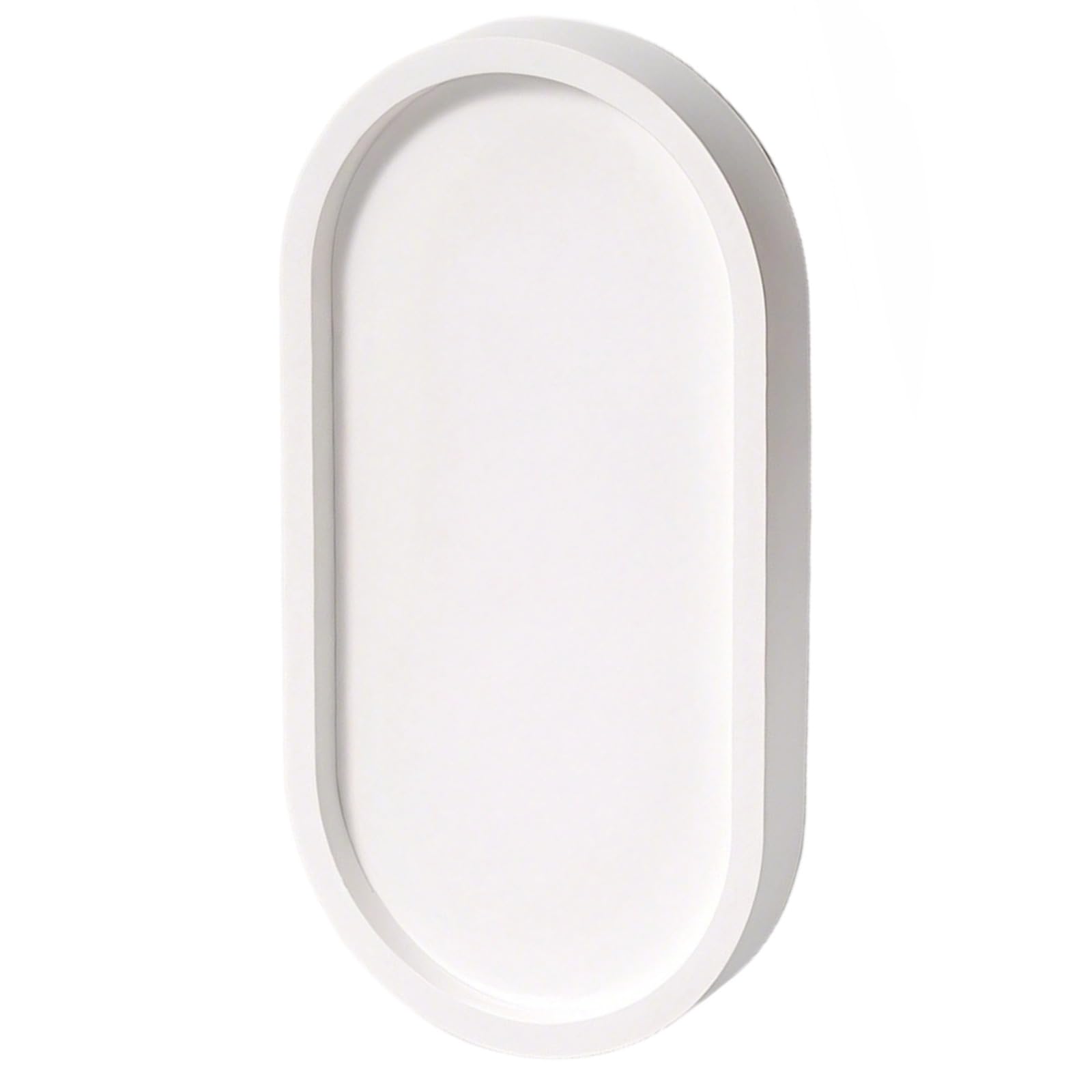 Plateau en plâtre ovale blanc 23x11,5 cm idéal pour organiser vos bijoux et cosmétiques