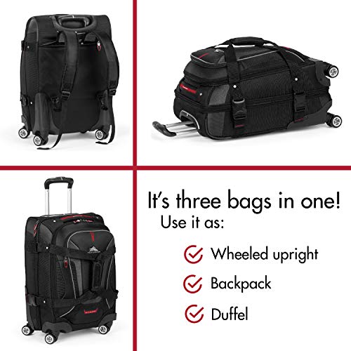 High Sierra AT7 Softside Luggage with Spinner Wheels, Black, Carry-On 22-Inch