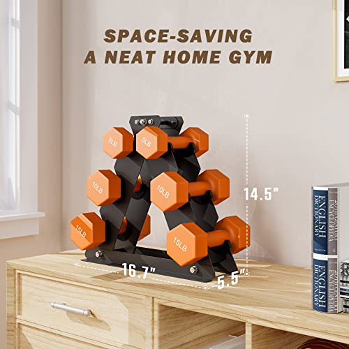 Akyen Dumbbell Rack, Weight Rack For Dumbbells Compact A-Frame 3-Tier Home Gym Space Saver #TOP3
