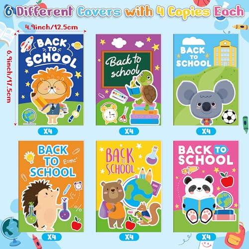 Image of Back to School Coloring Books for Kids - 24Pcs First Day of School Mini Coloring Booklet Bulk Cartoon DIY Art Drawing Book for Back to School Party Goodie Bags Stuffers School Classroom Favor